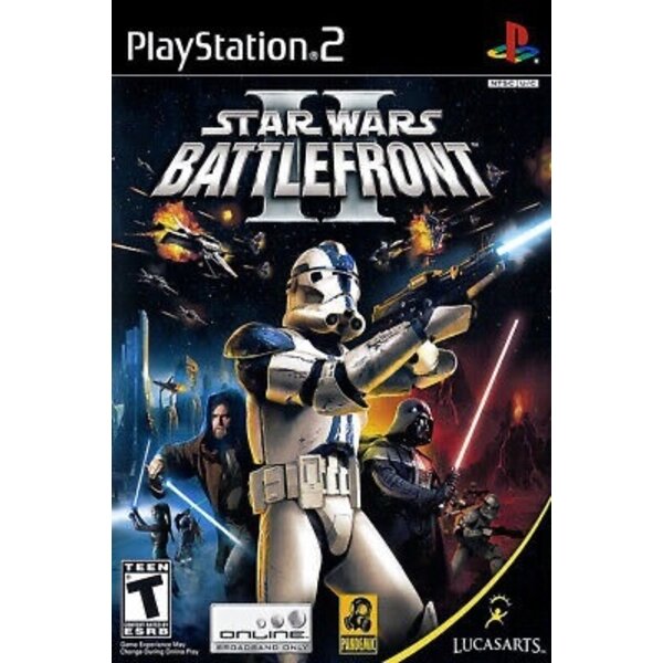 Star Wars Battlefront 2 [Playstation 2] Box and Game