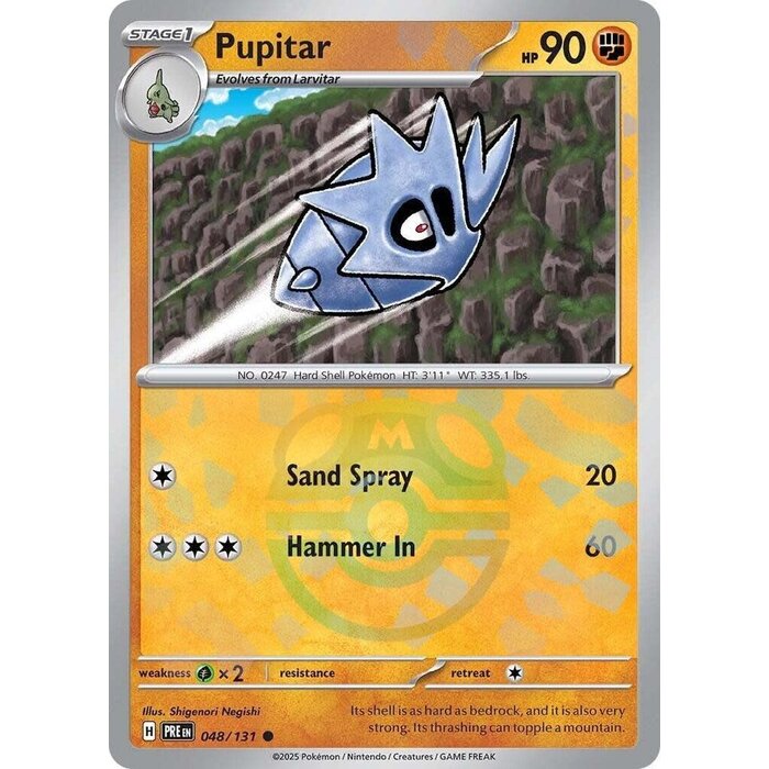 Pokemon Pupitar (Master Ball Pattern) (48) Lightly Played