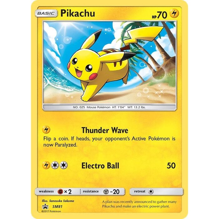 Pokemon Pikachu (SM81) Lightly Played Holofoil