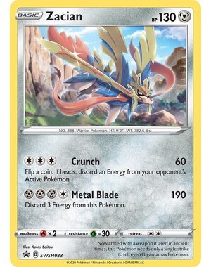 Pokemon Zacian (SWSH033) Lightly Played Holofoil