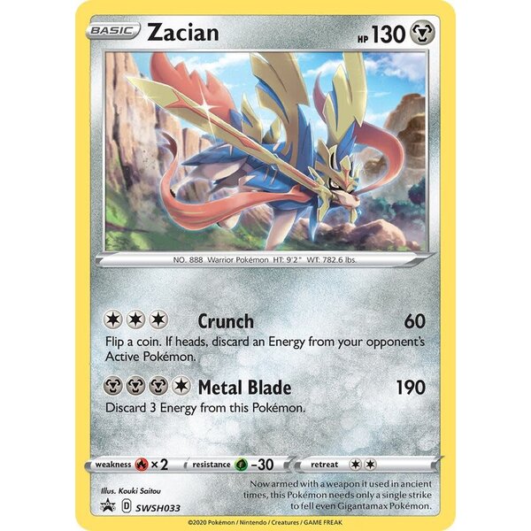Pokemon Zacian (SWSH033) Lightly Played Holofoil
