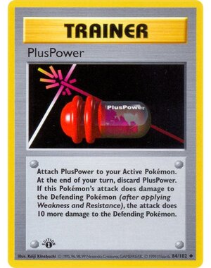 Pokemon PlusPower (Shadowless) (084) 1st Edition Heavily Played