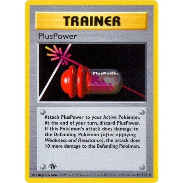 Pokemon PlusPower (Shadowless) (084) 1st Edition Heavily Played