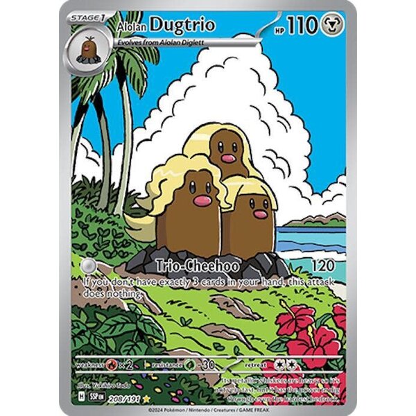 Pokemon Alolan Dugtrio (208) Lightly Played Holofoil
