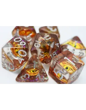 Foam Brain Golden Dragon Eye RPG Dice Set