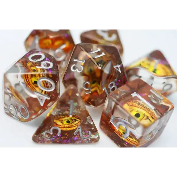 Foam Brain Golden Dragon Eye RPG Dice Set