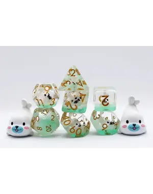 Foam Brain White Seal RPG Dice Set