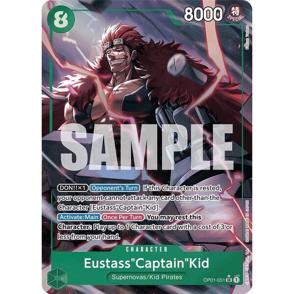 Bandai Eustass"Captain"Kid (Alternate Art) (OP01-051)  Lightly Played