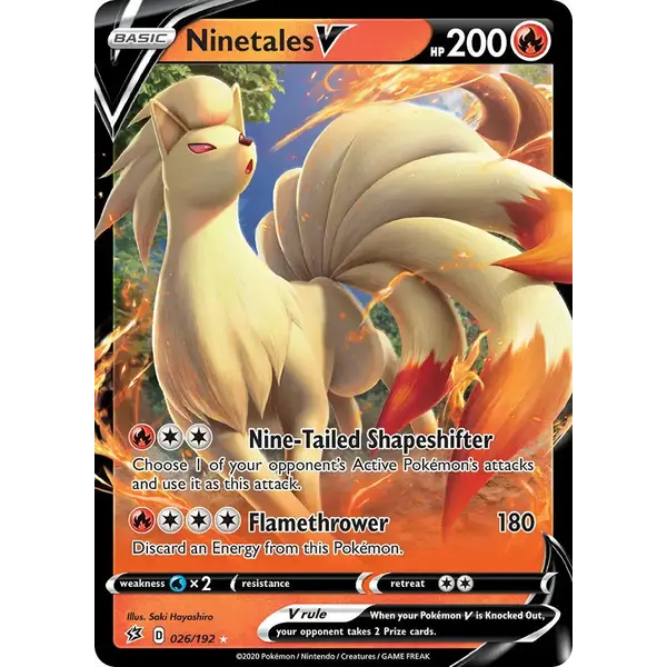 Pokemon Ninetales V (026) Lightly Played Holofoil