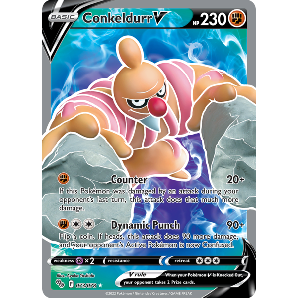 Pokemon Conkeldurr V (Full Art) (073) Lightly Played Holofoil