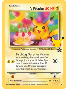 Pokemon ______'s Pikachu (024) Lightly Played Holofoil