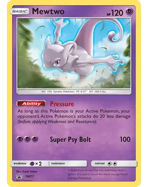 Pokemon Mewtwo (SM77) Lightly Played Holofoil