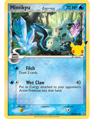 Pokemon Mimikyu (Delta Species) (SWSH136) Lightly Played Foil