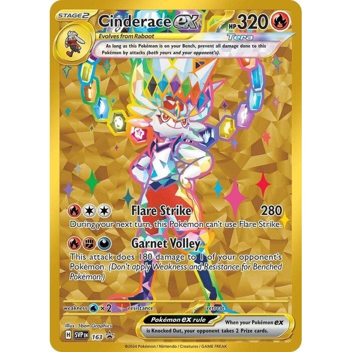 Pokemon Cinderace ex  (163) Lightly Played Holofoil
