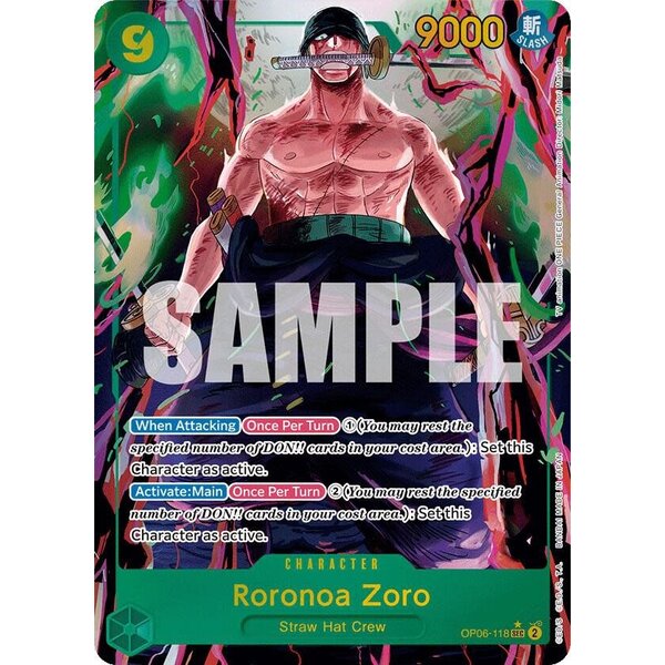 Bandai Roronoa Zoro (Alternate Art) (OP06-118) Lightly Played