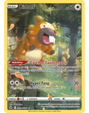 Pokemon Bidoof (GG29) Lightly Played Holofoil