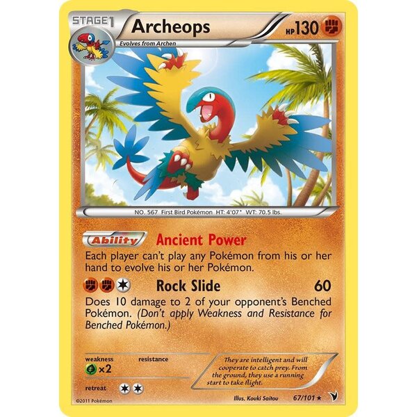 Pokemon Archeops (067) Lightly Played Reverse Holofoil
