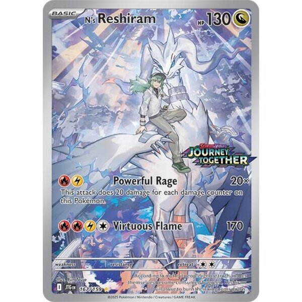 Pokemon N's Reshiram  (Journey Together Stamped) (167) Lightly Played