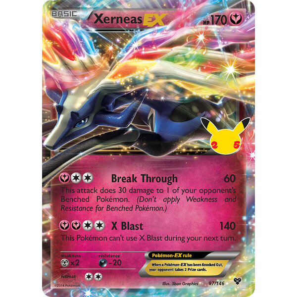 Pokemon Xerneas EX  (097) Lightly Played Holofoil