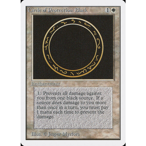 Magic: The Gathering Circle of Protection: Black (010) Moderately Played