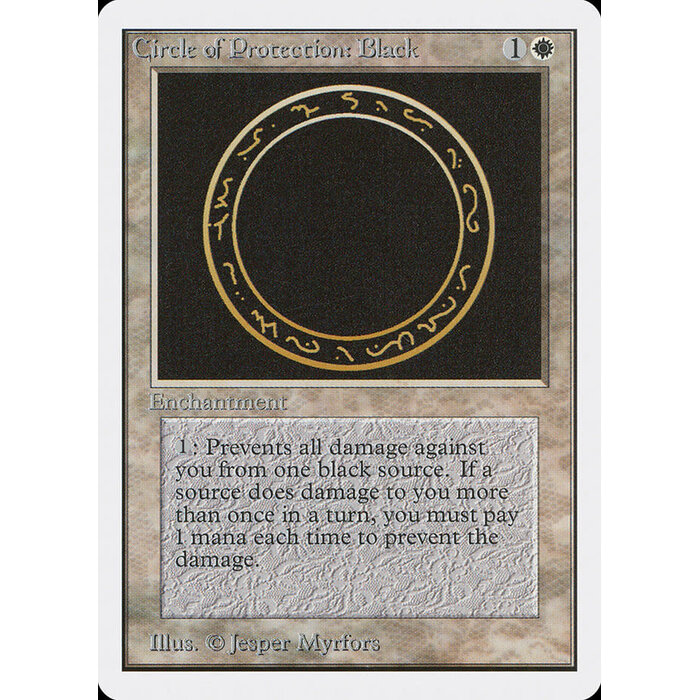 Magic: The Gathering Circle of Protection: Black (010) Moderately Played