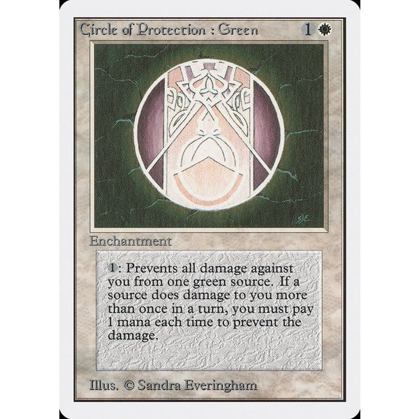 Magic: The Gathering Circle of Protection: Green (012) Damaged