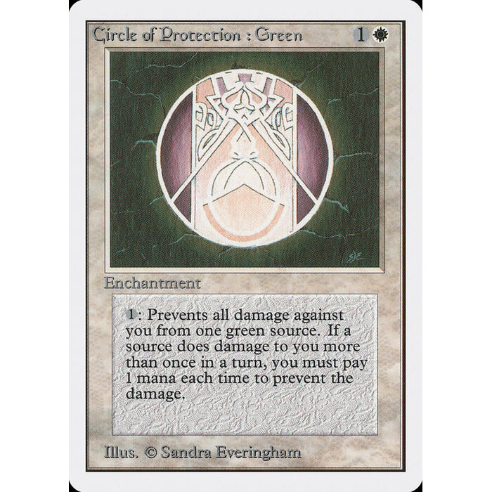 Magic: The Gathering Circle of Protection: Green (012) Damaged