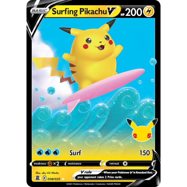 Pokemon Surfing Pikachu V (008) Lightly Played