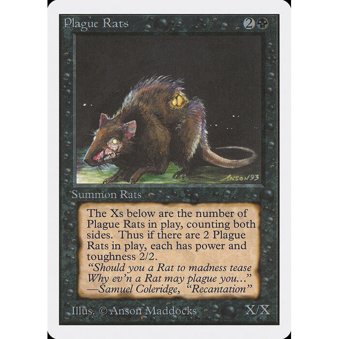 Magic: The Gathering Plague Rats (122) Moderately Played