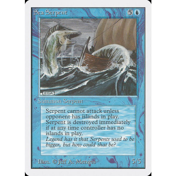 Magic: The Gathering Sea Serpent (077) Heavily Played