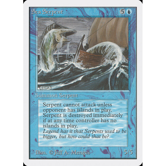 Magic: The Gathering Sea Serpent (077) Heavily Played