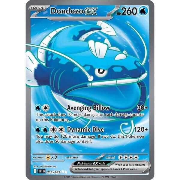 Pokemon Dondozo ex (211) Lightly Played Holofoil