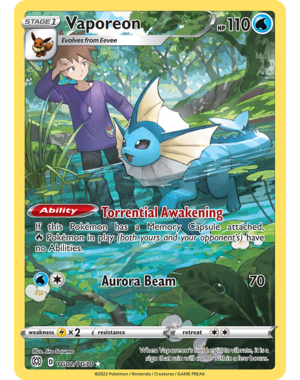 Pokemon Vaporeon (TG02) Lightly Played Holofoil
