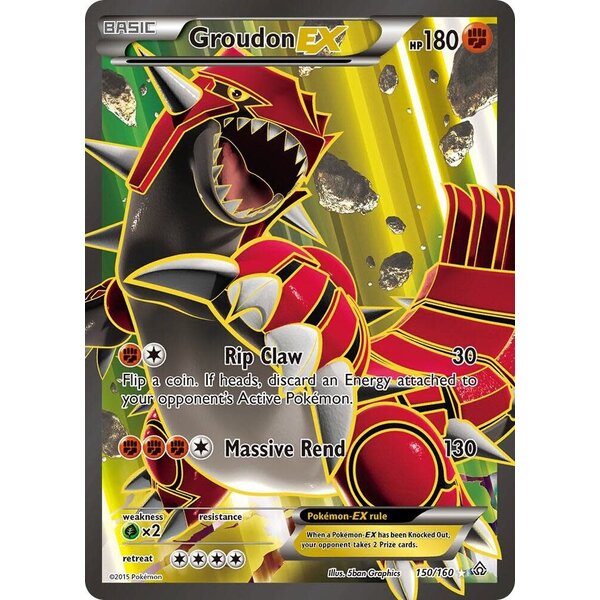 Pokemon Groudon EX (Full Art) (150) Moderately Played