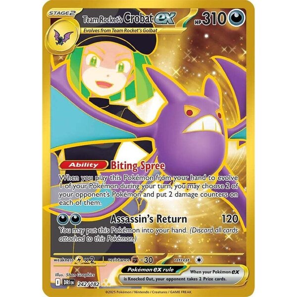 Pokemon Team Rocket's Crobat ex (242) Lightly Played Holofoil