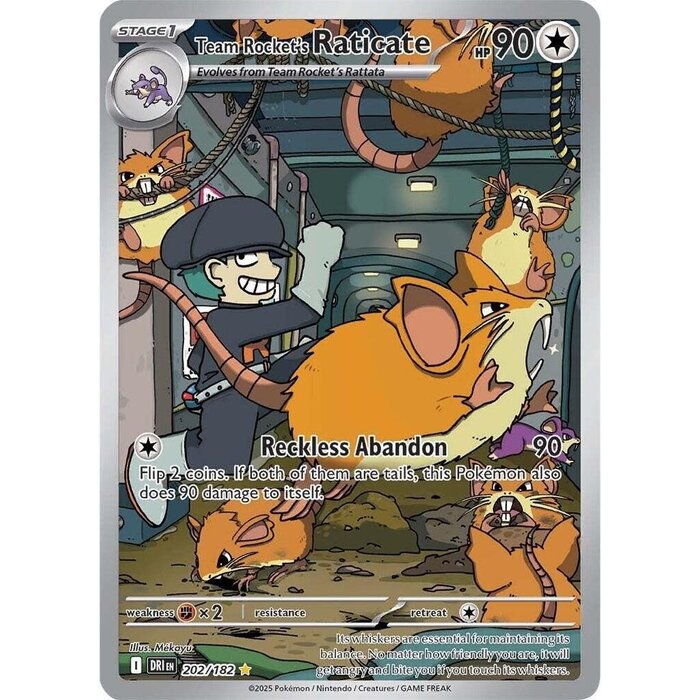 Pokemon Team Rocket's Raticate (202) Lightly Played Holofoil