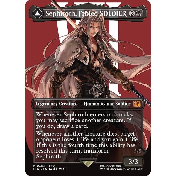 Magic: The Gathering Sephiroth, Fabled SOLDIER (Borderless) (382) Near Mint