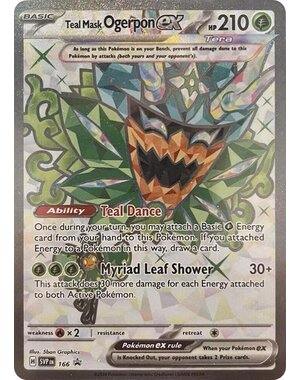 Pokemon Teal Mask Ogerpon ex (166) Lightly Played Holofoil