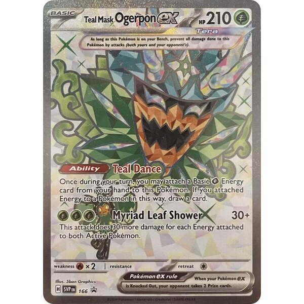 Pokemon Teal Mask Ogerpon ex (166) Lightly Played Holofoil