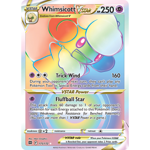 Pokemon Whimsicott VSTAR (Secret) (175) Lightly Played Holofoil