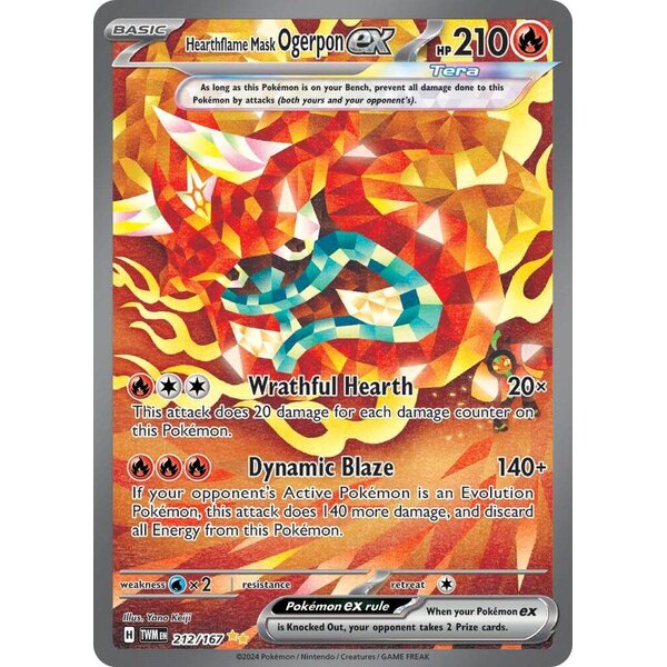 Pokemon Hearthflame Mask Ogerpon ex (212) Lightly Played Holofoil