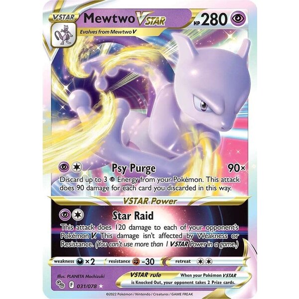 Pokemon Mewtwo VSTAR (031) Lightly Played Holofoil
