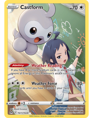 Pokemon Castform (TG11) Lightly Played Holofoil