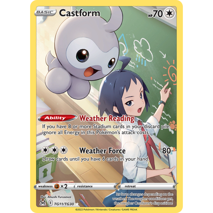 Pokemon Castform (TG11) Lightly Played Holofoil