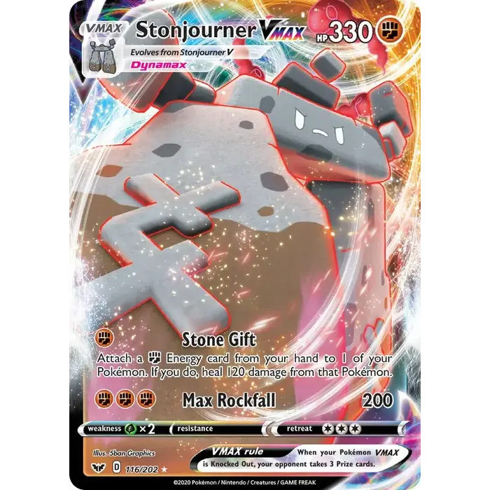 Pokemon Stonjourner VMAX (116) Lightly Played Holofoil