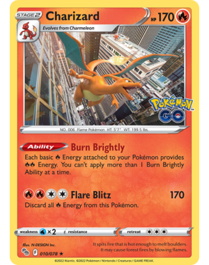 Pokemon Charizard (010) Lightly Played Holofoil