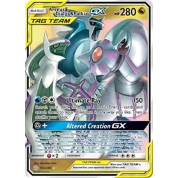 Pokemon Arceus & Dialga & Palkia GX (156) Lightly Played Holofoil
