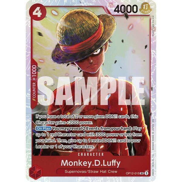 Bandai Monkey.D.Luffy (OP12-015) Lightly Played