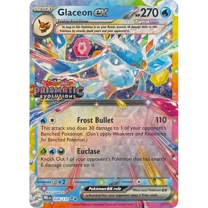 Pokemon Glaceon ex (Prismatic Evolutions Stamp) (026) Lightly Played Holofoil