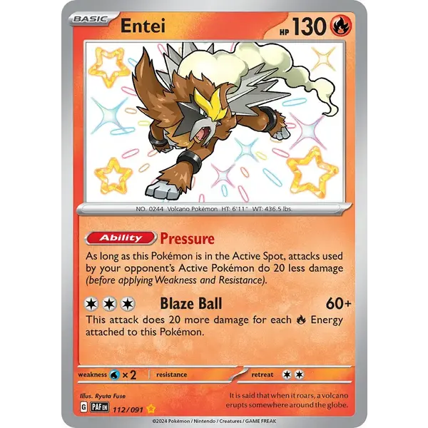 Pokemon Entei (112) Near Mint Holofoil
